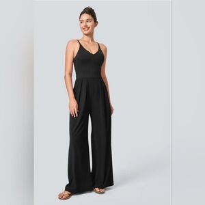 Jumpsuit Backless Side Zipper Invisible Pocket Wide Leg Quick Dry SIZE M NEW
